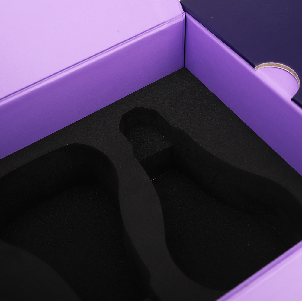 紫色抽拉式翻盖精品盒